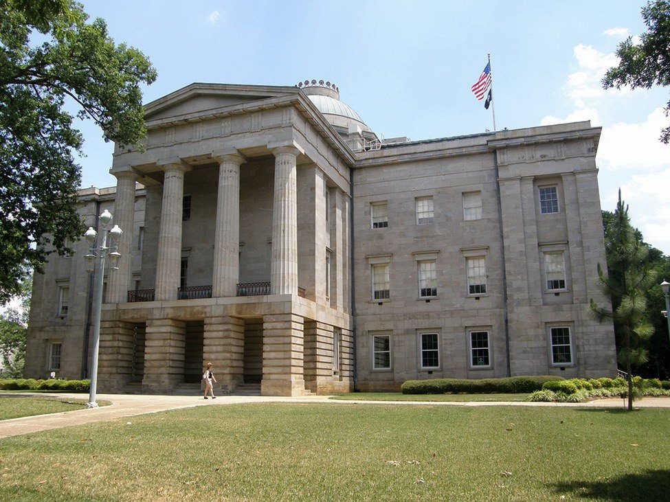 The North Carolina State Capitol building in downtown Raleigh.