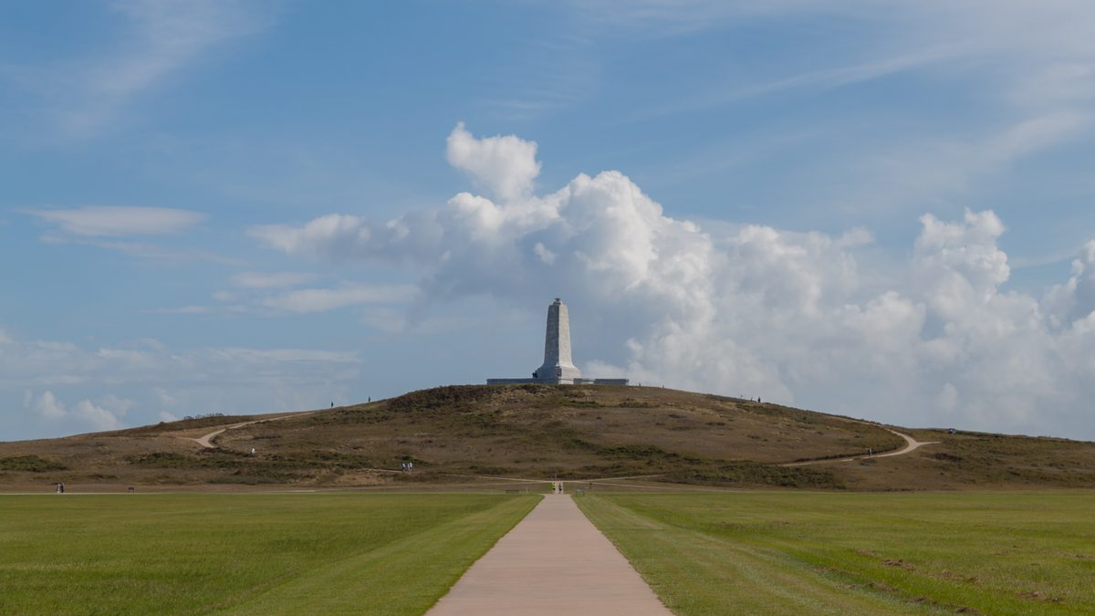 The Wright Brothers National Memorial at Kitty Hawk, North Carolina.